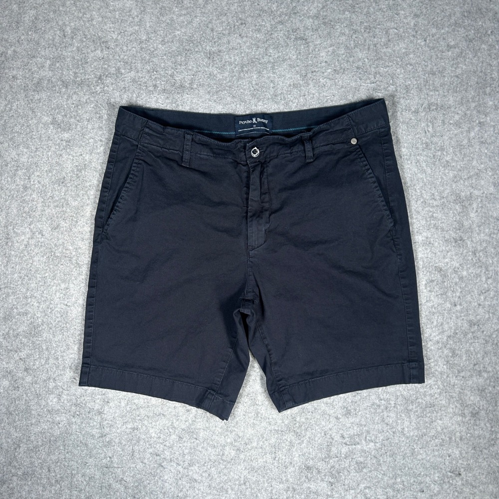 Psycho Bunny Shorts Mens 32 Black Chino Stretch Casual Golf Summer Preppy